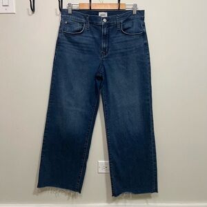 Hudson High Rise Wide leg Jeans Dark Indigo Straight-Leg Denim Minimalist Spring